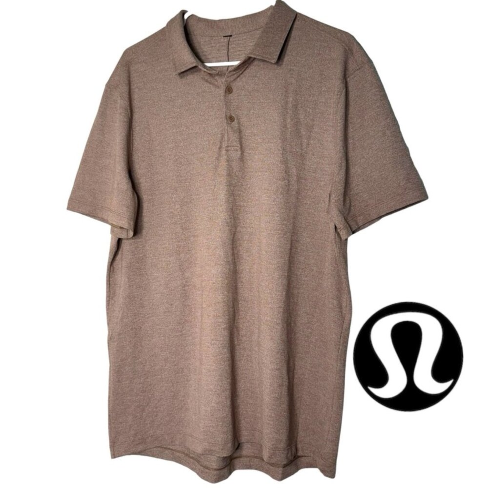 Lululemon Relaxed Fit Polo TWRS Twilight Rose Red Pink Men’ Size XL Office Sport